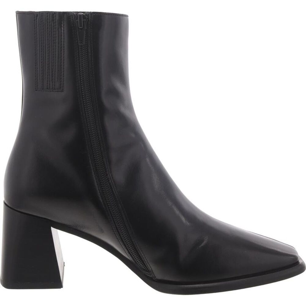 Jeffrey Campbell Womens SHERPAL Black Leather Zipper Ankle Boots Shoes New - Picture 2 of 3